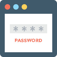 
Login Screen Flat Vector Icon 
