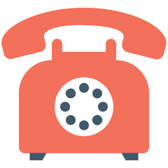 
Landline Phone Flat Vector Icon 
