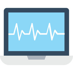 
Ecg Machine Flat Vector Icon
