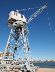 Harbor crane in Portimao, Algarve - Portugal 