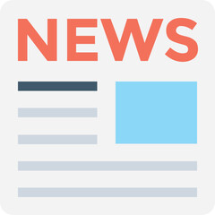 
Newspaper Flat vector Icon
