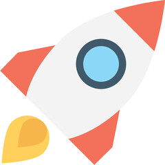 
Rocket Flat vector Icon
