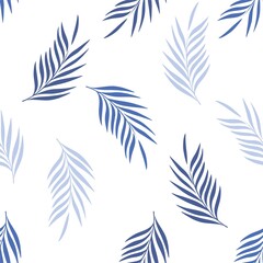 Fototapeta premium seamless tropical pattern. Texture with tropical leaves, plants, palm trees.