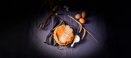 delicious sugared homemade waffles