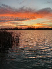 sunset over the river