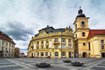 Obraz premium Cityscape of historical center of Sibiu town