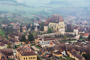 Cityscape of old town in Romania