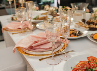 table set for a dinner