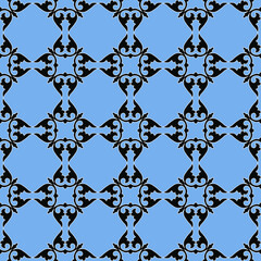 Naklejka premium Decorative Asian Folk Seamless Pattern. Ornament of Asian Nomads: Kyrgyz, Kazakhs, Bashkirs, Tatars, Yakut, Mongols. Ethnic Vector Illustration for Paper Products, Textiles. 