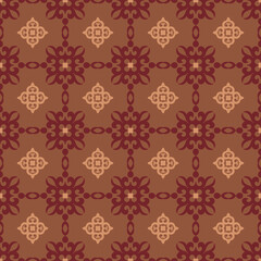 Decorative Asian Folk Seamless Pattern. Ornament of Asian Nomads: Kyrgyz, Kazakhs, Bashkirs, Tatars, Yakut, Mongols. Ethnic Vector Illustration for Paper Products, Textiles.