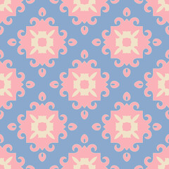 Classic Pattern Ornament, Seamless Floral Geometric Pattern for Design Wallpaper, Fashion Print, Trendy Decor, Home Textile, Retro Decor Vector Illustration.