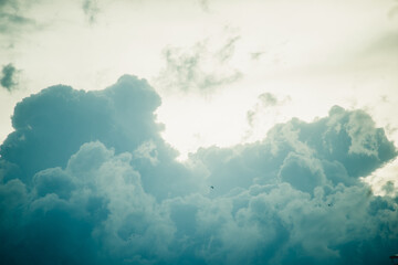 dark clouds on gray sky