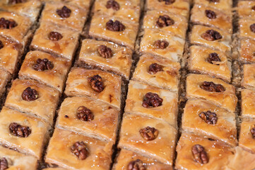 Sweet fresh baklada on a plate (selective focus)