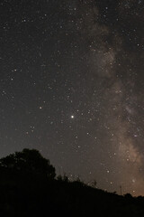 Milky Way above a lonely night sky in the nature