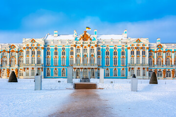 Catherine palace and park in winter, Tsarskoe Selo (Pushkin), Saint Petersburg, Russia
