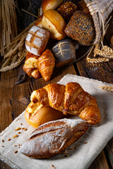 Fresh rolls in a cornucopia