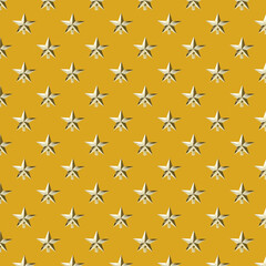 Isolated top of a Christmas tree in the form of a star on a yellow background. Pattern.