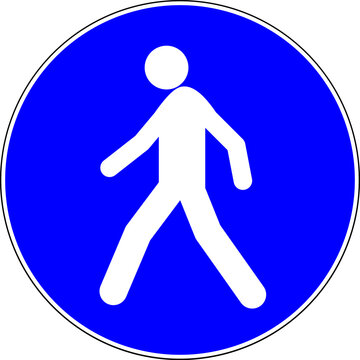 Pedestrian allowed road sign