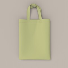 Blank tote bag mock up design on white background. 3d rendering, 3d illustration