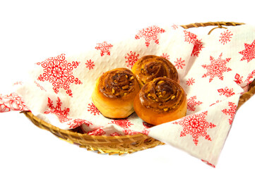 christmas buns on a white background
