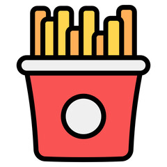 
French fries icon in flat design 
