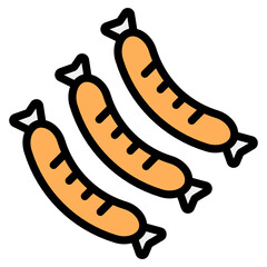
Icon of sausages in editable flat style 
