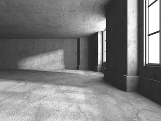 Abstract architecture interior background. Empty concrete room