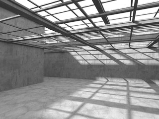 Abstract architecture background. Empty rough concrete interior