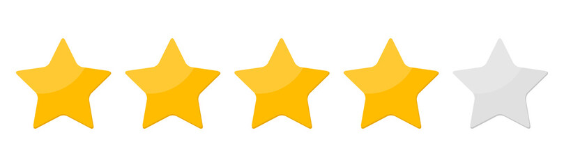 Four 4  Star rank sign Vector Illustration