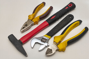 A manual tool for repair. Set of hand tools