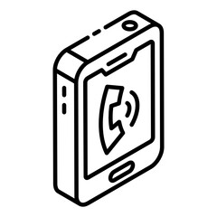 
Conversation glyph isometric icon of phone call 
