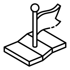 
Success in glyph isometric icon showing mission complete 
