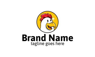 Fried Chicken Restaurant Mascot Logo Template