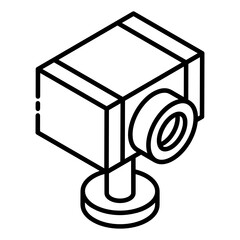 
Video camera glyph isometric icon 
