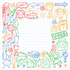 Concept of learning English. Flat design, vector pattern.