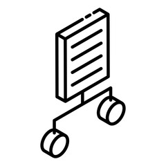 
Hierarchical report glyph isometric icon showing hierarchy of branches 
