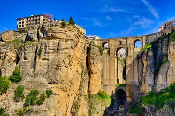 View of romain bridge in Ronda, Spain