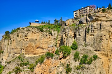 View of cliff in Ronda, Spain