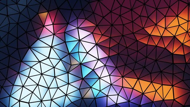 3d mosaic motion graphic background, wavy dark polygonal moving field. Interesting Looped Seamless 3D Animation.
