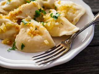 Dumplings - cheese noodles with onion
