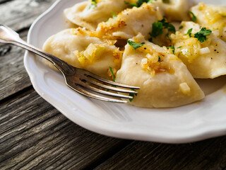 Dumplings - cheese noodles with onion
