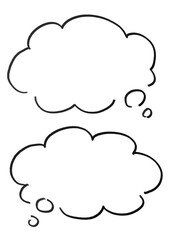 手書きの吹き出しセット　枠　フレーム
