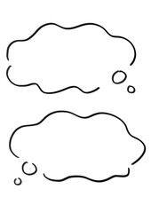 手書きの吹き出しセット　枠　フレーム
