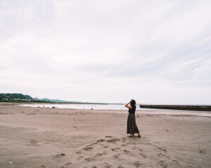 彼女と海岸デート