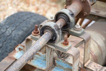 close up old iron joints in industry site