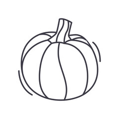 Fresh pumpkin icon, linear isolated illustration, thin line vector, web design sign, outline concept symbol with editable stroke on white background.