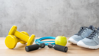 Sport and fitness equipment with copyspace