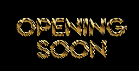 Opening Soon Calligraphic Gold Style Text Vector illustration Design.