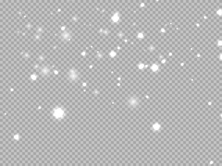 Sparkling magic dust. On a textural black background. Celebration abstract background from small sparkling dust particles and stars. Magic effect Festive vector illustration.