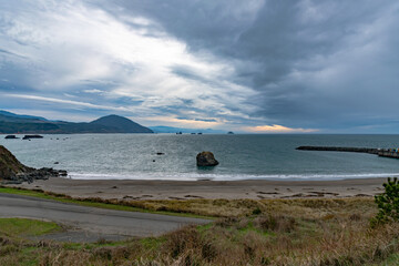 USA, Oregon, 22 of November 2020, awesome view on Pacific Ocean from the hill.
